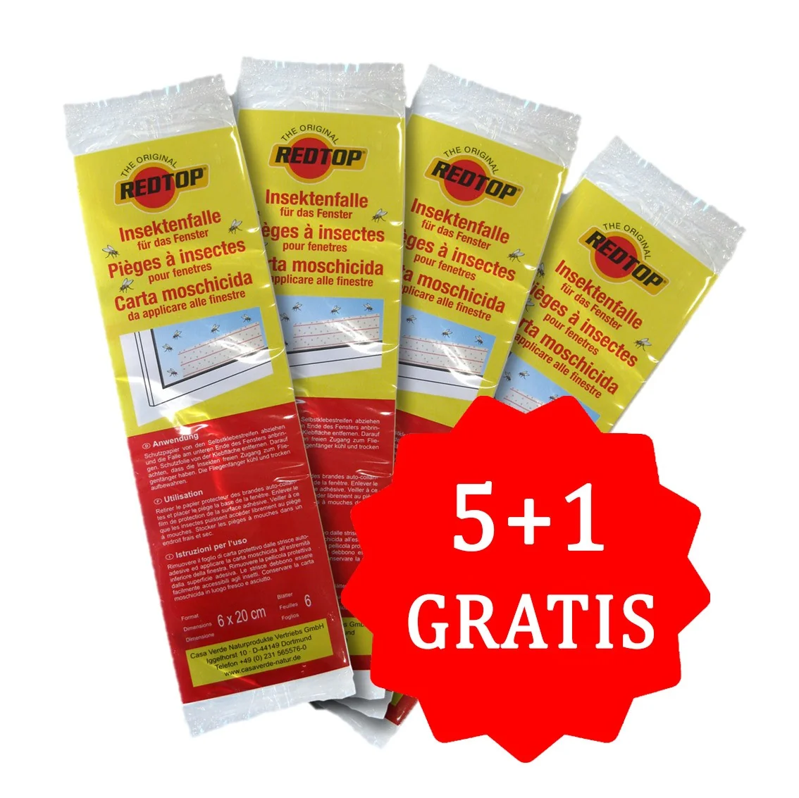 Redtop Capcana Cu Lipici Prindere Insecte Pt Fereastra 6 Buc 31507