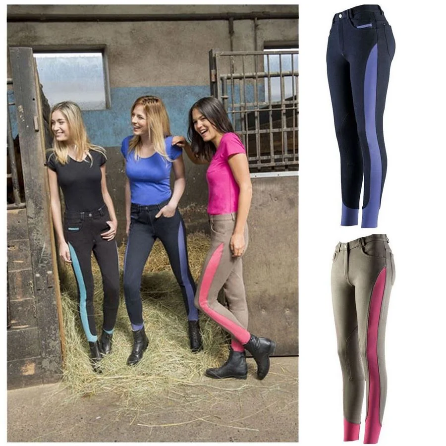 Ekkia Pantalon Equitheme Insert Copii 12 Ani Kaki/Fucsia 979050812