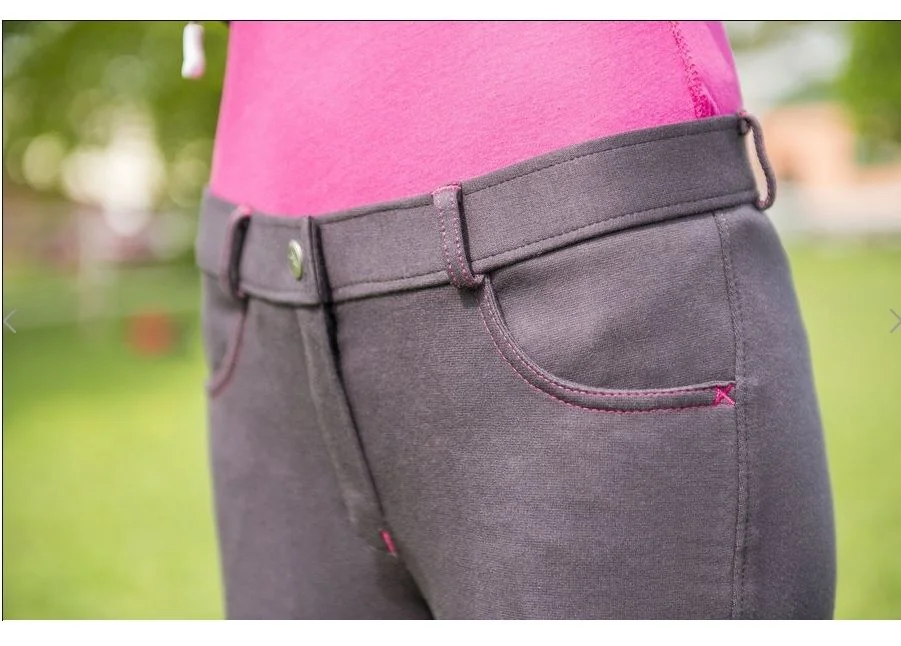 Ekkia Pantalon Equitheme Fun Line Copii 14 Ani Antracit/Fucsia 979060014