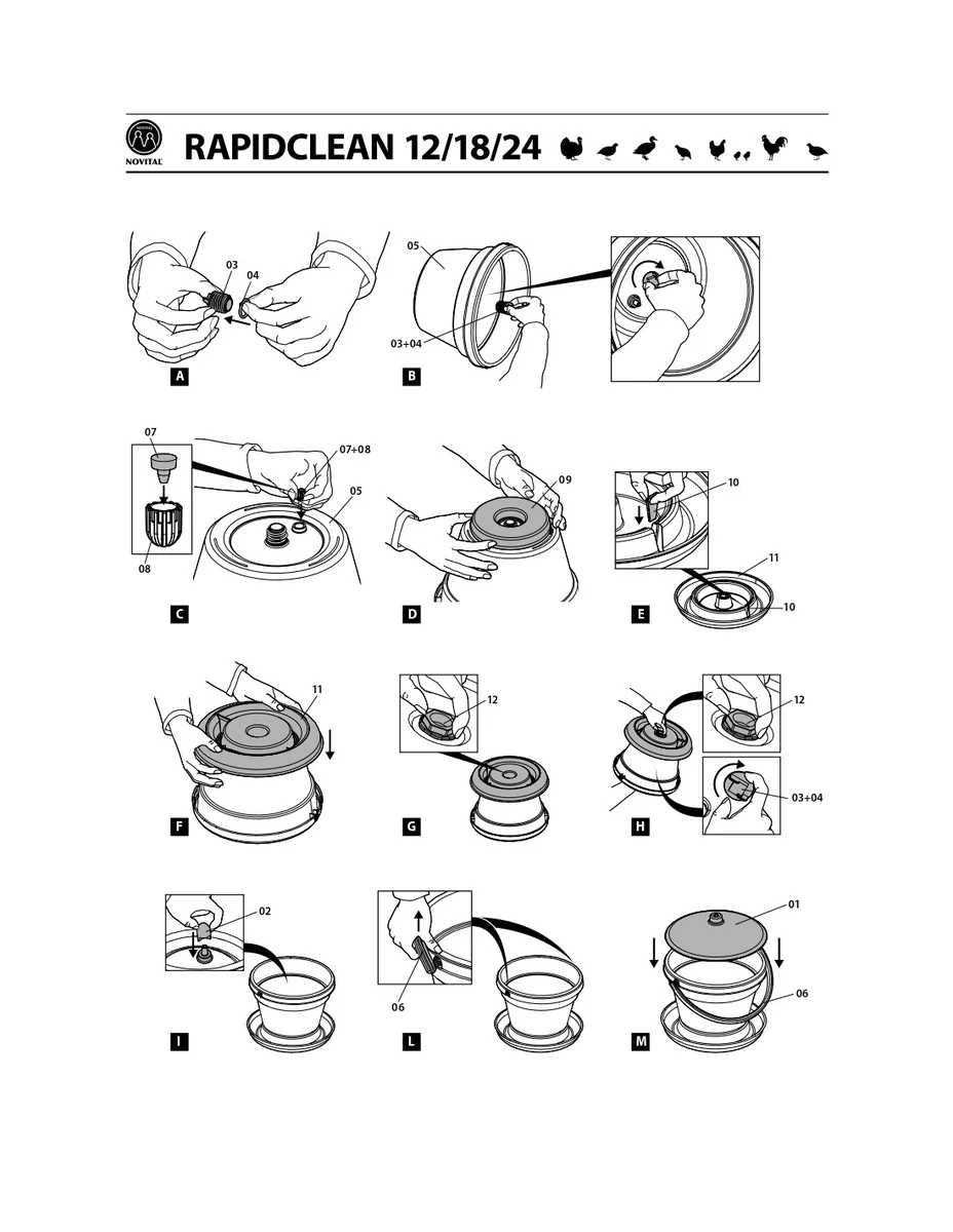 Novital Adapatoare Pasari Rapid Clean Cu Suport 12 L