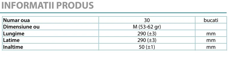 Cofraj Pentru 30 Oua 50 Buc / Set