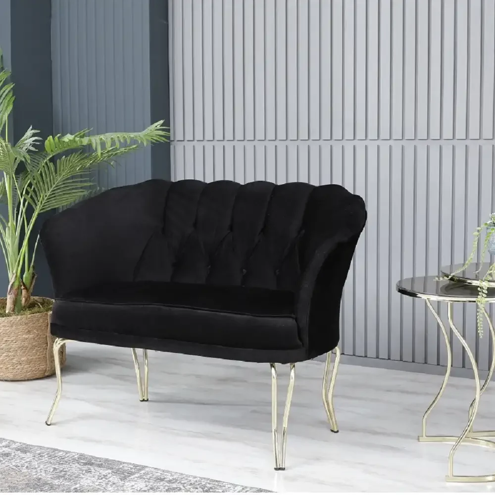 Canapea 2 Locuri Viena, Negru Auri