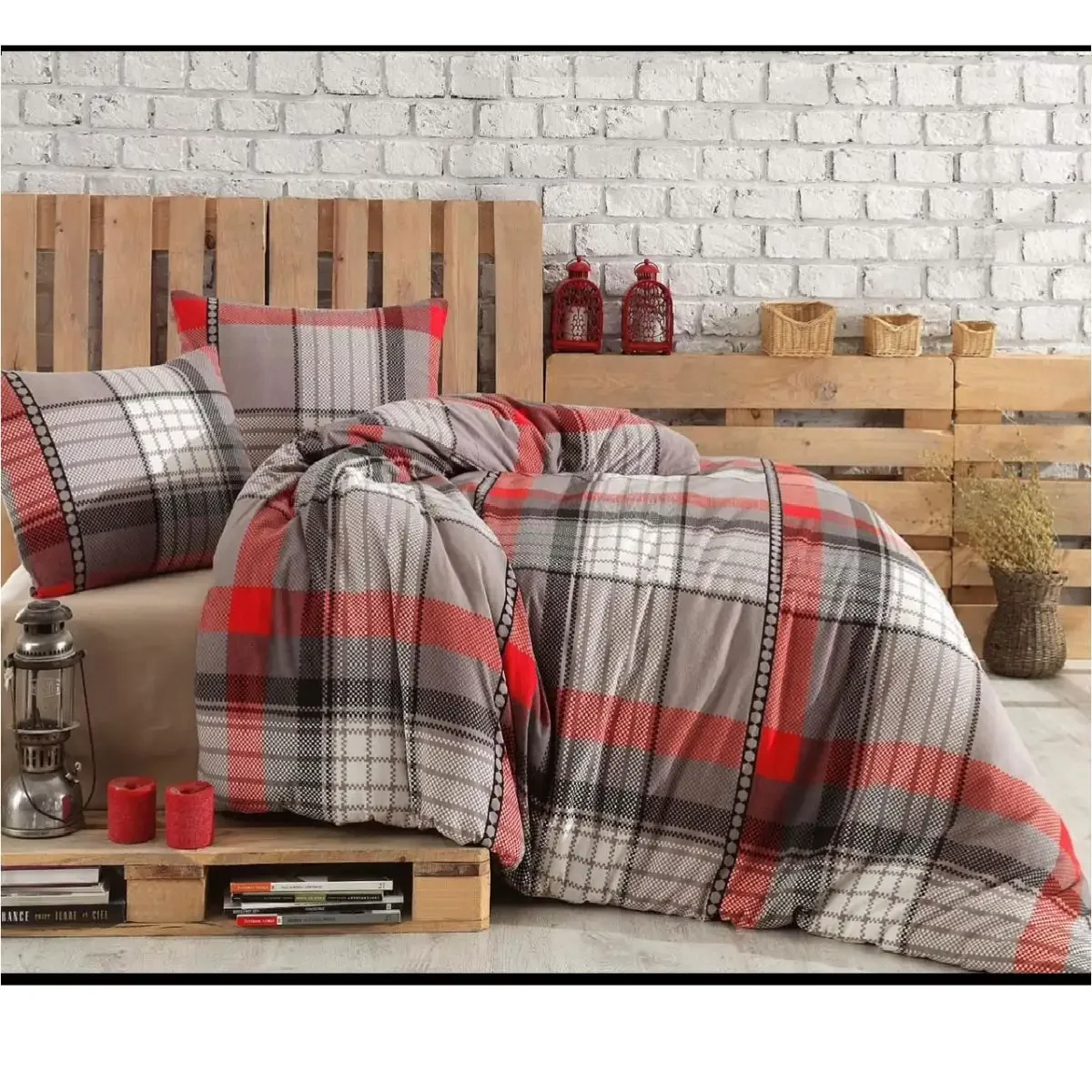 Lenjerie de Pat Bumbac Satinat 2 Persoane, Homs, Serie H280,00081