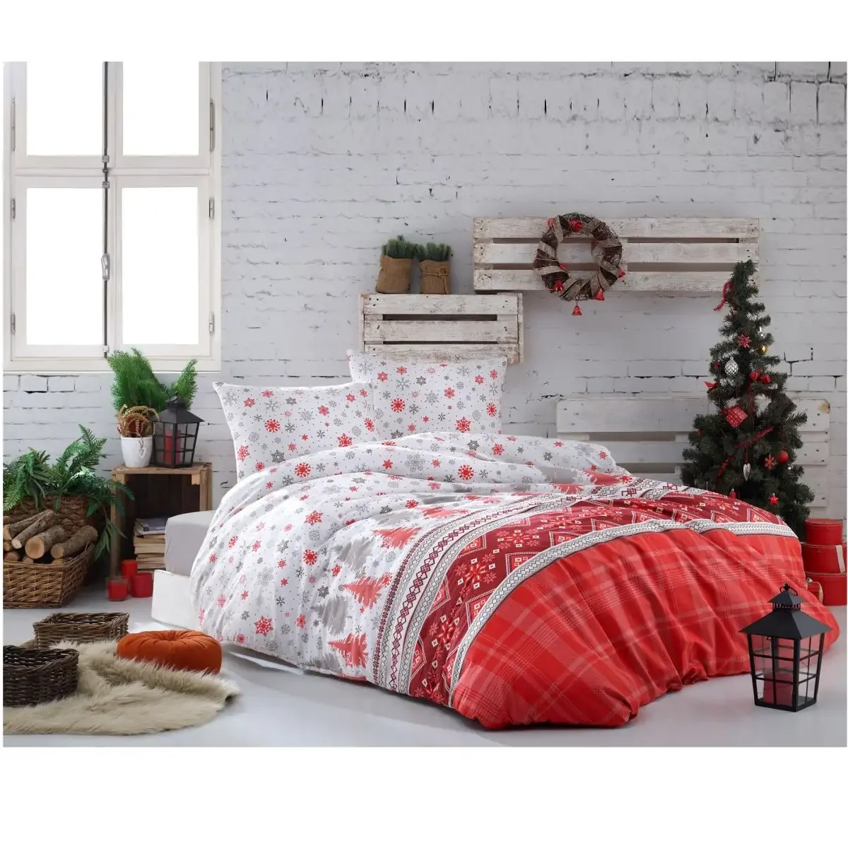 Lenjerie De Pat Bumbac Satinat 2 Persoane, Homs, Serie H280,00079