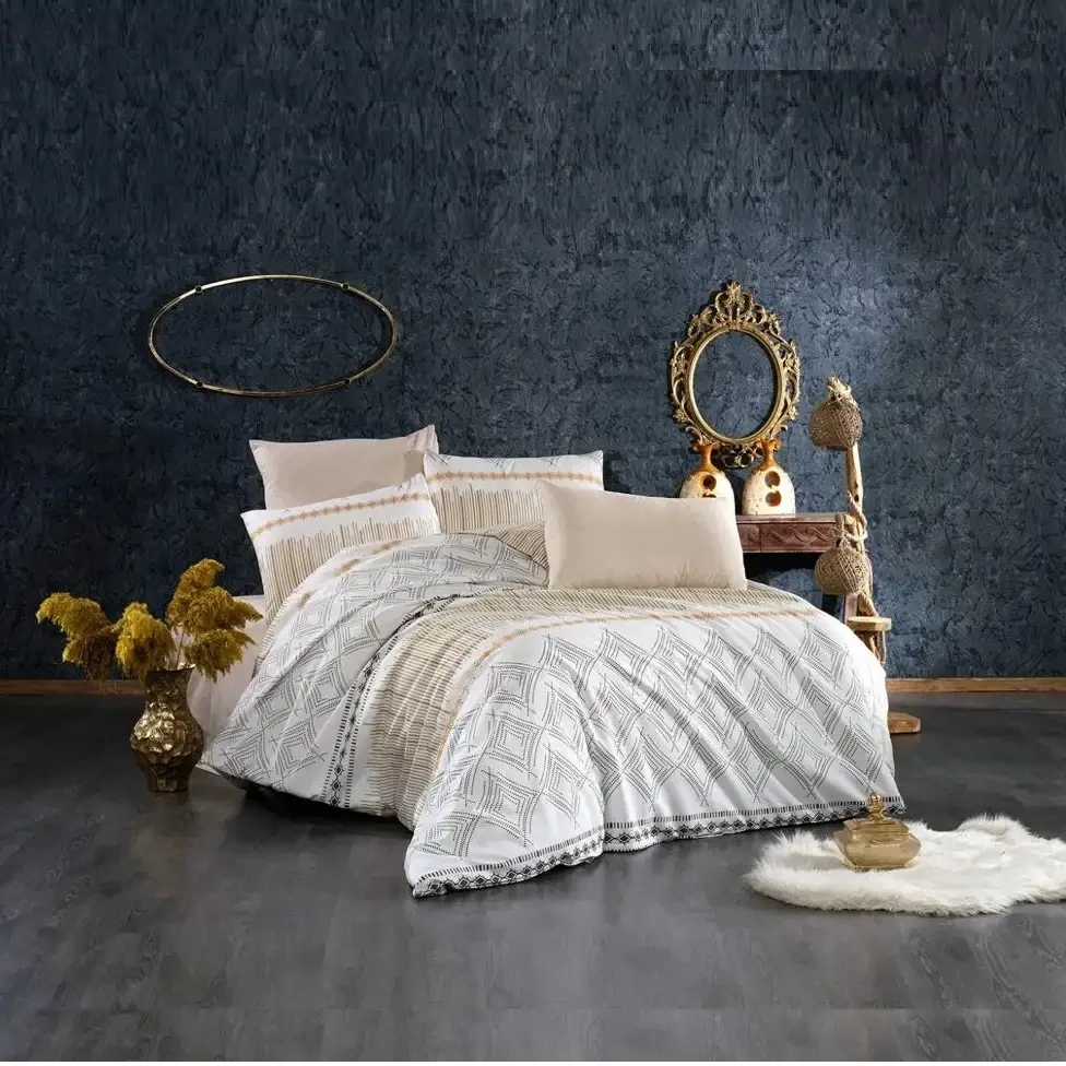 Lenjerie de Pat Bumbac Satinat 2 Persoane, Homs, Serie D 270,00036