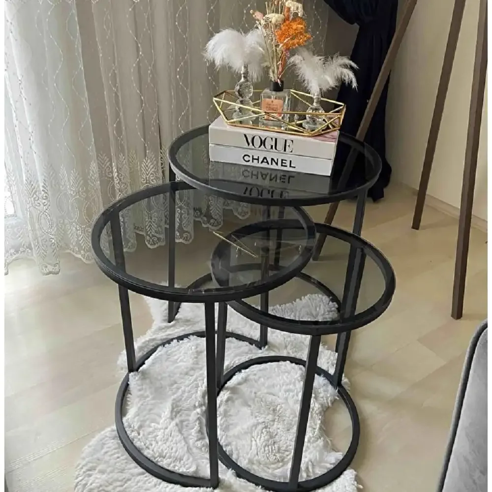 Set Masuta de Cafea Sticla, Seria 440, Homs, 3 Buc, 0027