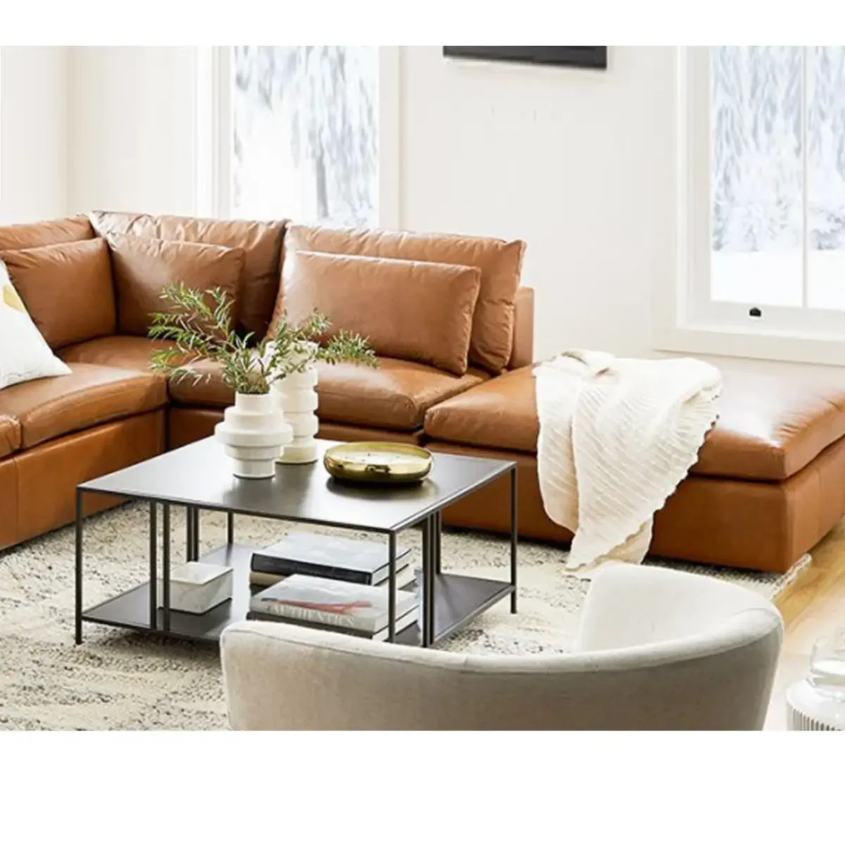 Masa de Cafea Deco Homs, Seria D-710, 80 x 80 x 40 cm, Negru, 0015