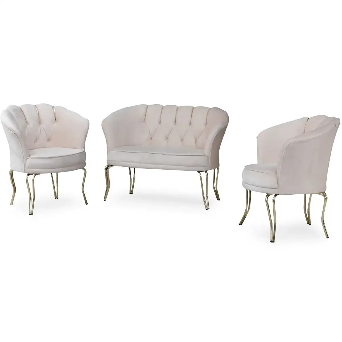 Set Canapea Viena 2+1+1Homs Textil Bej-Auriu, 30703