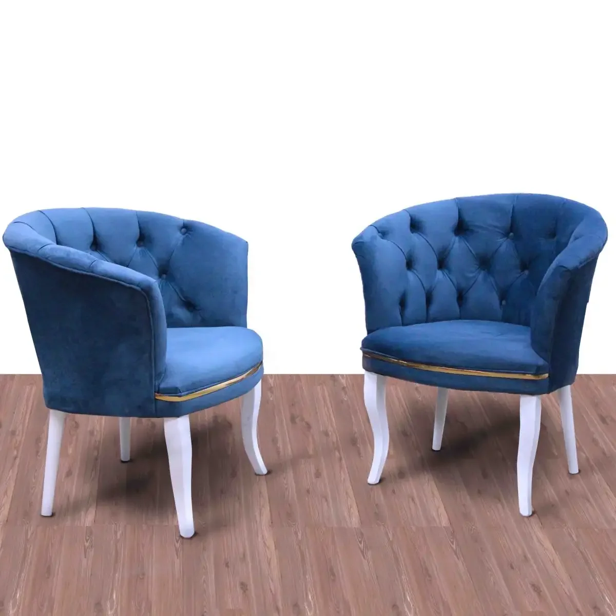 Set Fotoliu Milano, Albastru, Picioare Albe, Homs