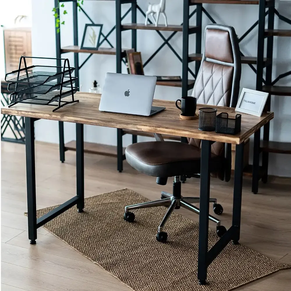 Masa Bucatarie Lemn, Solid Wood, Natural-Negru, 140x60x75 cm, 30077