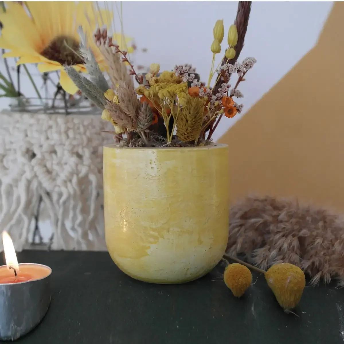 Ghiveci Decorativ cu Flori Artificiale, HOMS Seria A620, 17x5.5x9 cm, 30358