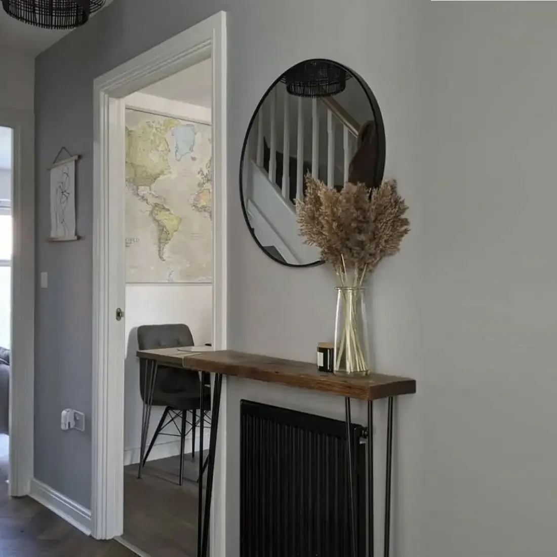 Masuta Hol Intrare, Suport Calorifer, Seria A-620, Lemn, Homs, 115 x 19 x 85cm, 30171