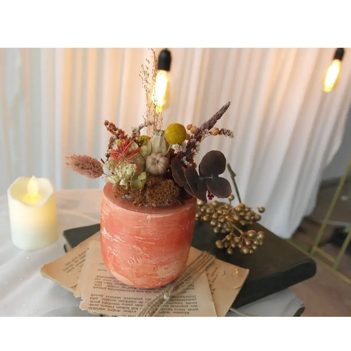 Ghiveci Decorativ cu Flori Artificiale, Homs Seria A620, 17x5.5x9 cm, 30356