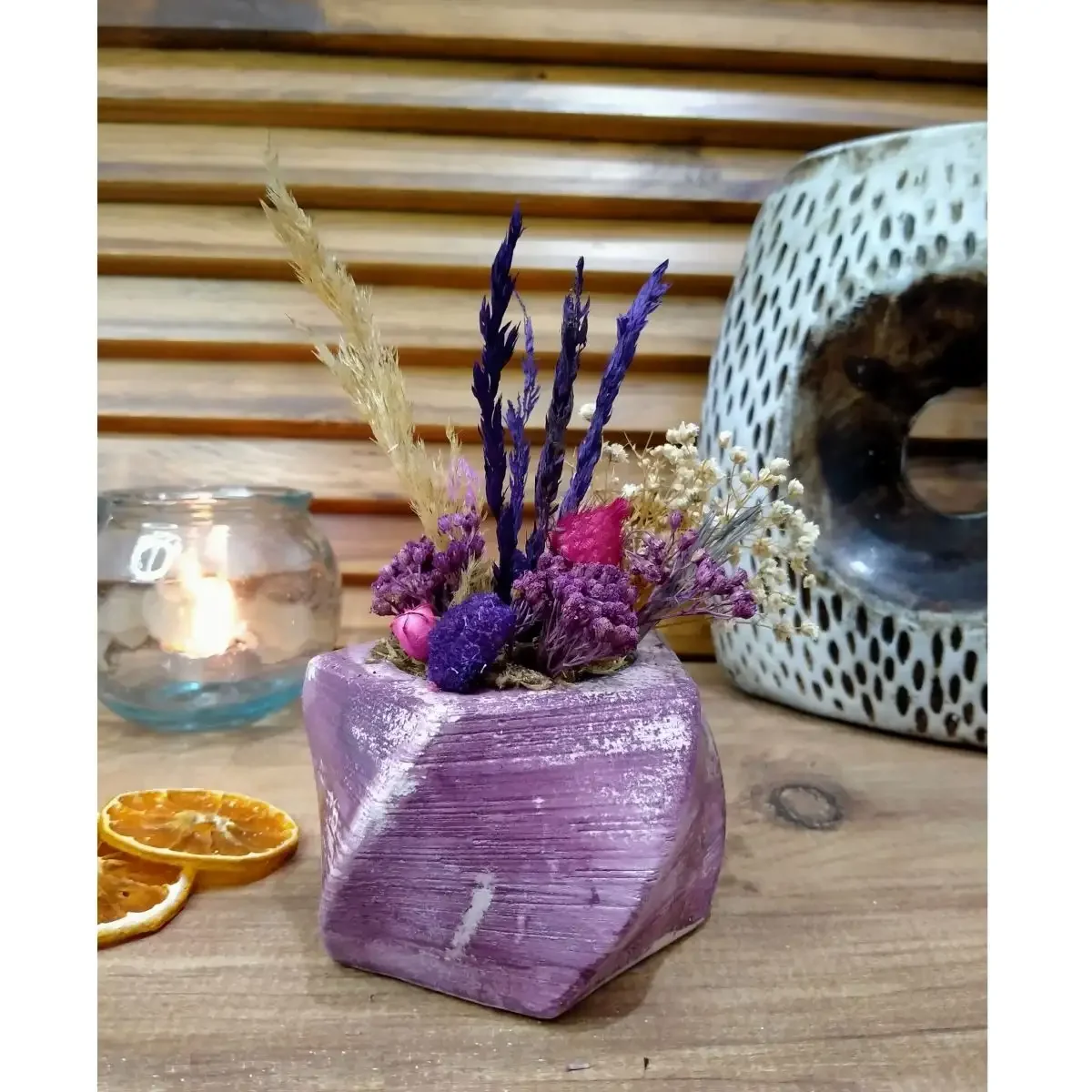 Ghiveci Decorativ cu Flori Artificiale, HOMS Seria A620, 17x5.5x9 cm, 30355