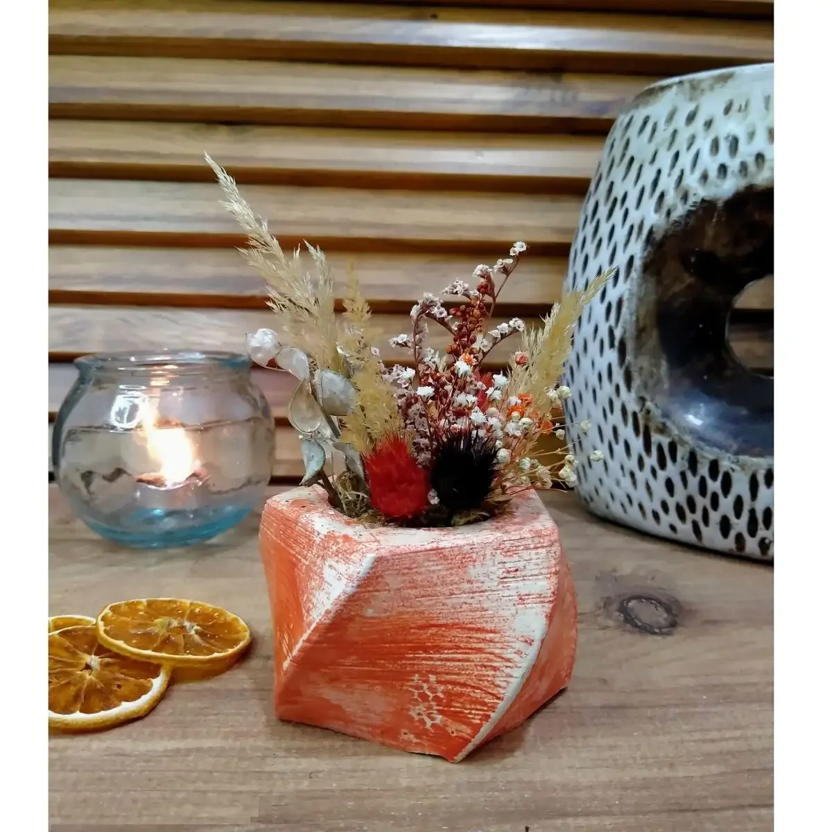 Ghiveci Decorativ cu Flori Artificiale, HOMS Seria A620, 17x5.5x9 cm, 30350