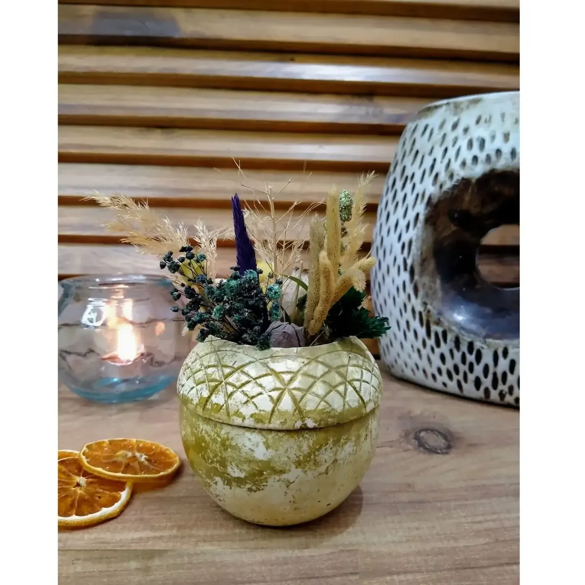 Ghiveci Decorativ cu Flori Artificiale, HOMS Seria A620, 17x5.5x9 cm, 30363