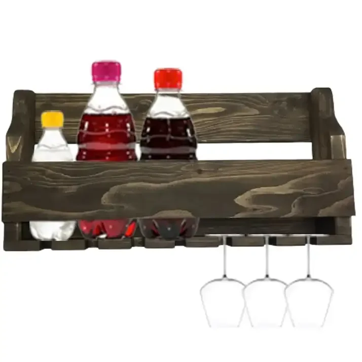 Suport Vin Din Lemn, Seria Wood, Homs, 60 x 12 x 25 cm, 700053