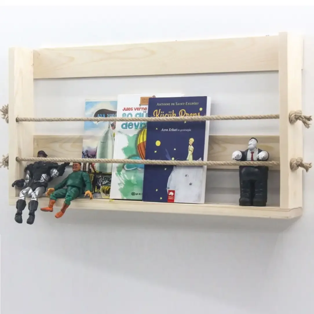 Raft de Perete, Biblioteca, Seria Wood, Homs, Lemn Natur, 700032