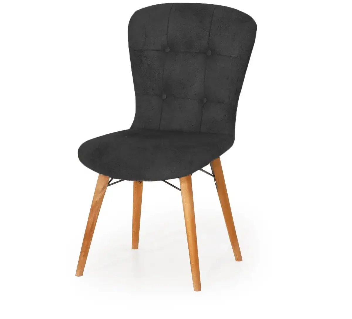 Scaun Living Tapitat Negru-Nuc Beluga Homs