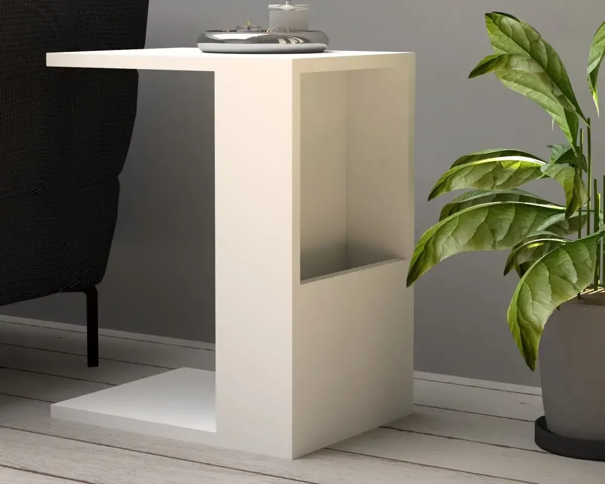 Masuta Laterala Sorina Homs, Alb, 50 x 40 x 30 cm, PAL 18 mm