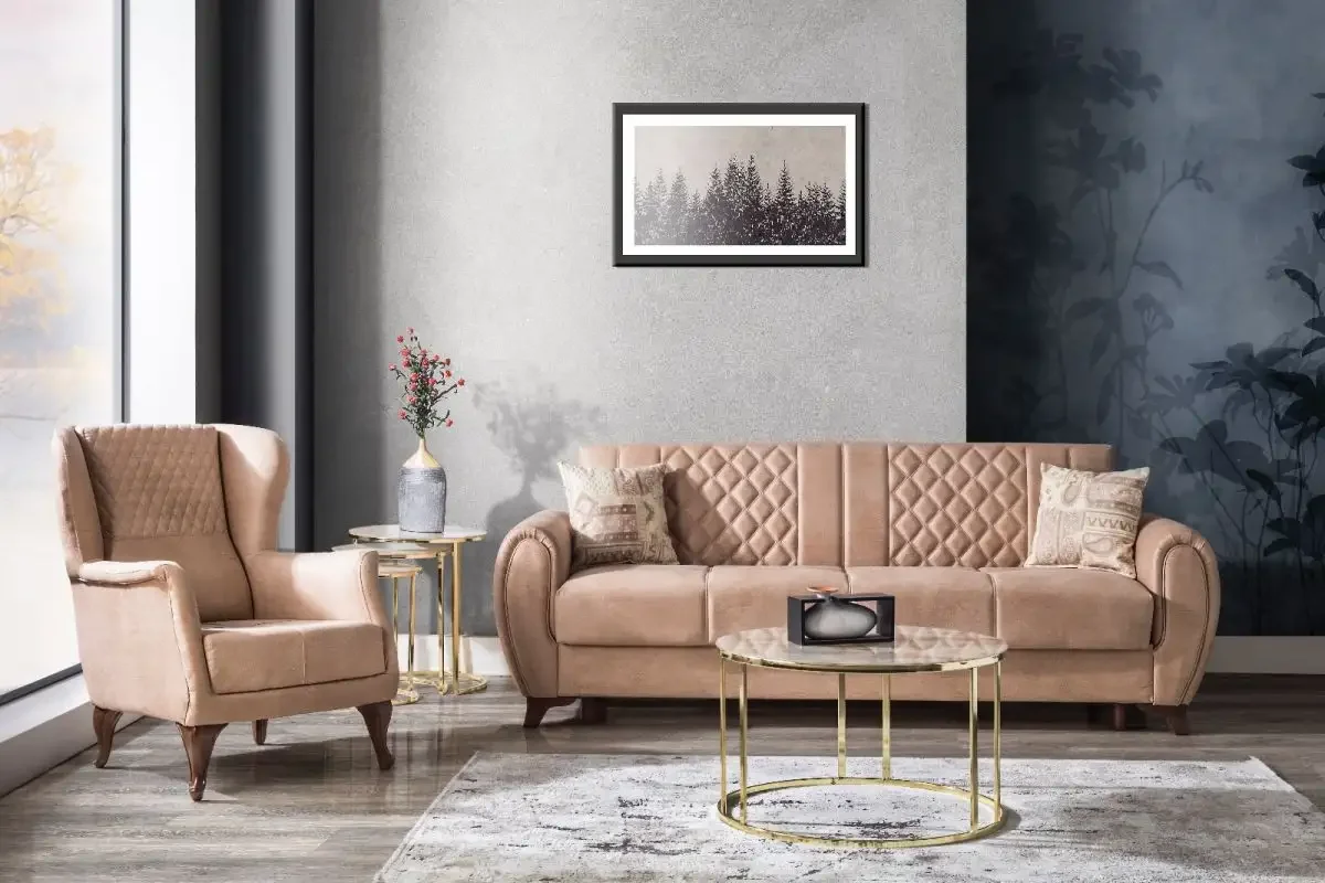 Set Canapea 3 Locuri Extensibila +1 Fotoliu Asia Homs