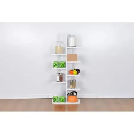 Raft de Perete din PAL, Zig Zag Homs, Alb, 122 x 20 x 20 cm