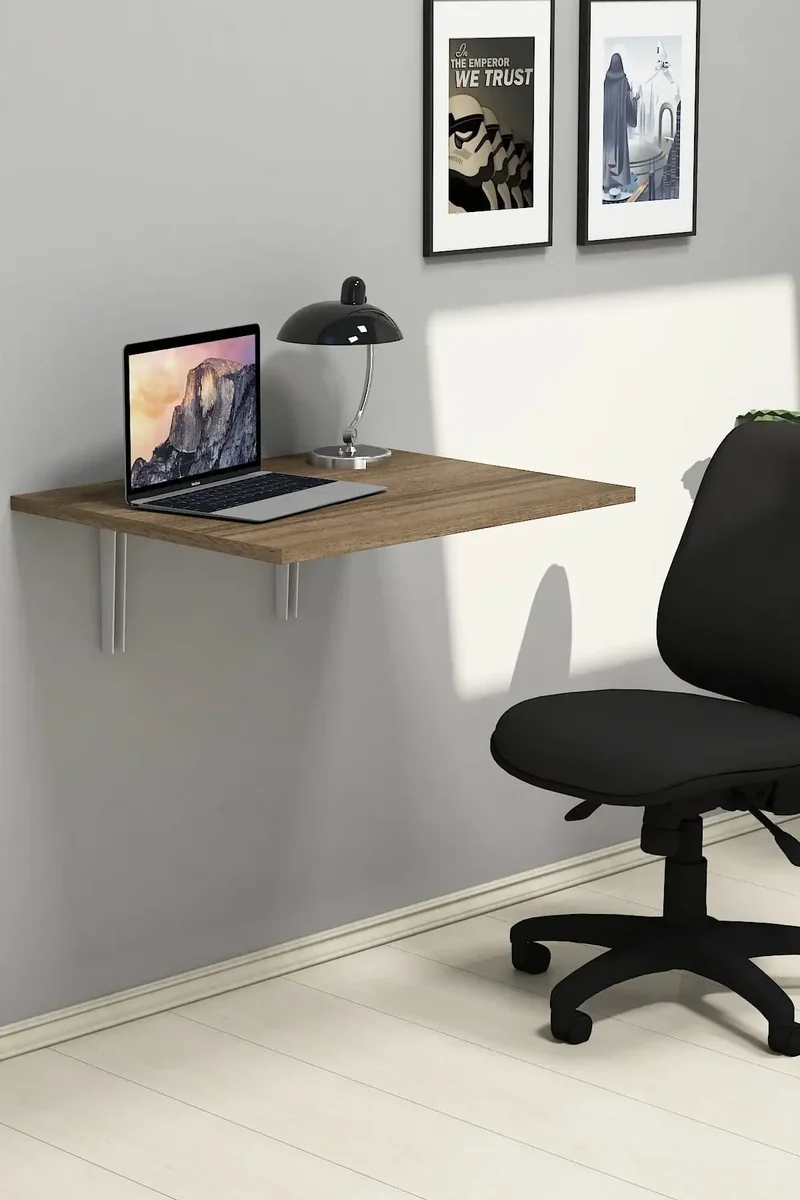 Masa PC Rabatabila cu Montaj pe Perete, Viena Homs, Nuc, 50 x 60 x 1.8 cm, PAL