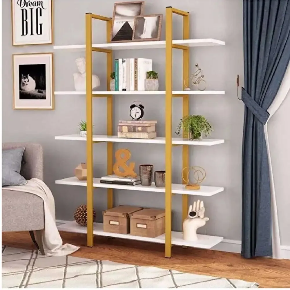 Biblioteca Lana Din Metal Auriu 178x120x28 Cm