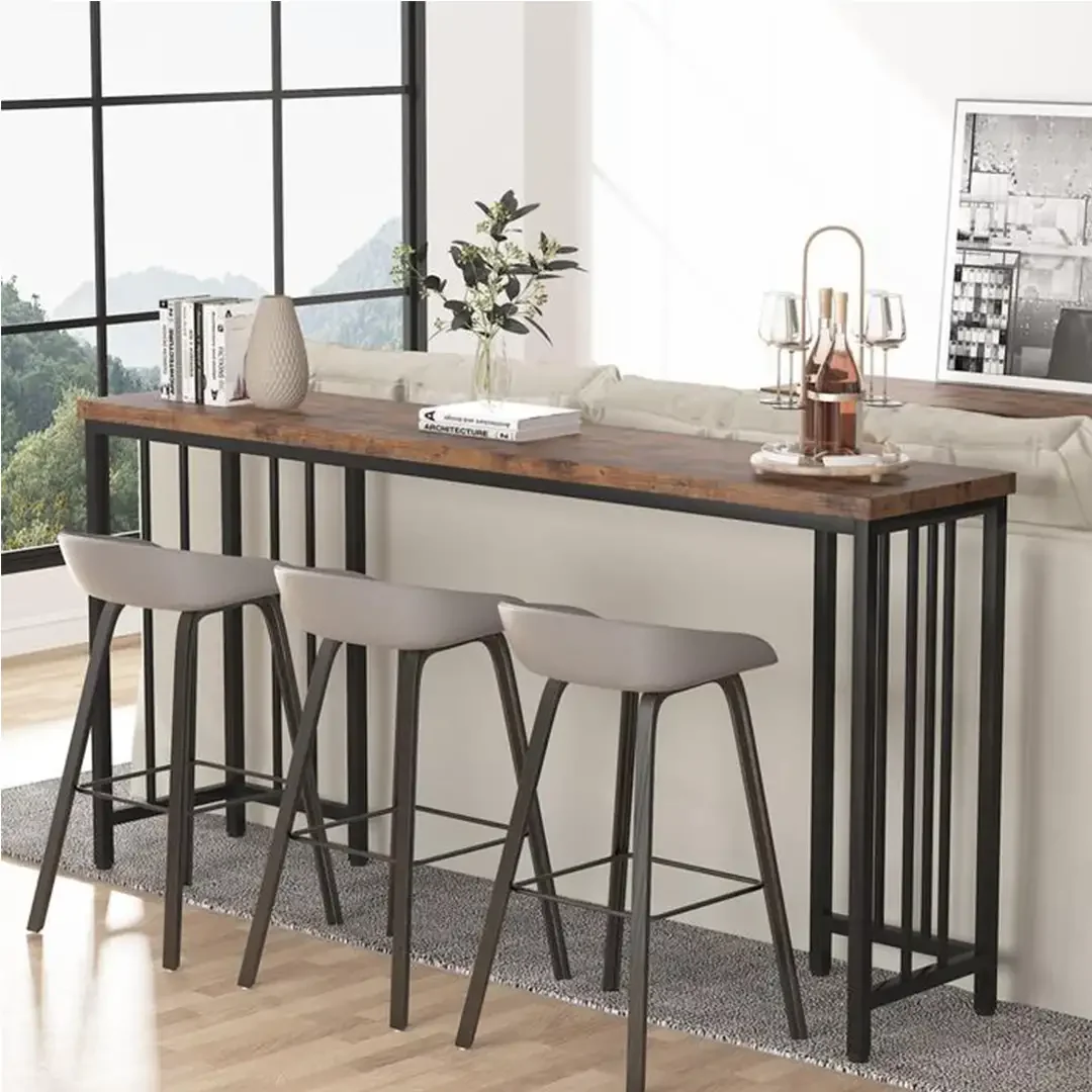 Masa Bucatarie, Tip Bar, Seria A-620, Natur-Negru, 150x35x90 cm, 30152