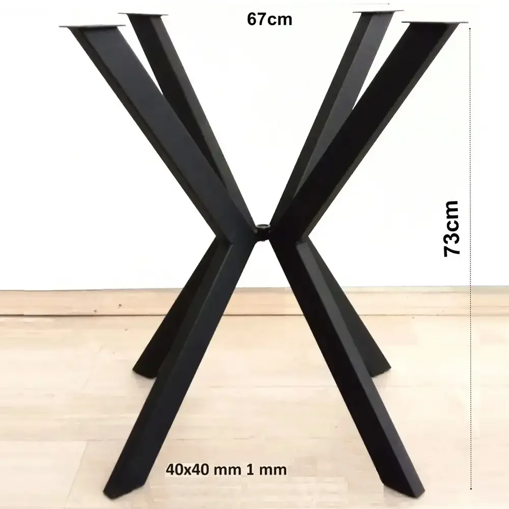 Picioare pentru Masa Rotunda sau Patrat, Metal, Culoare Negru
