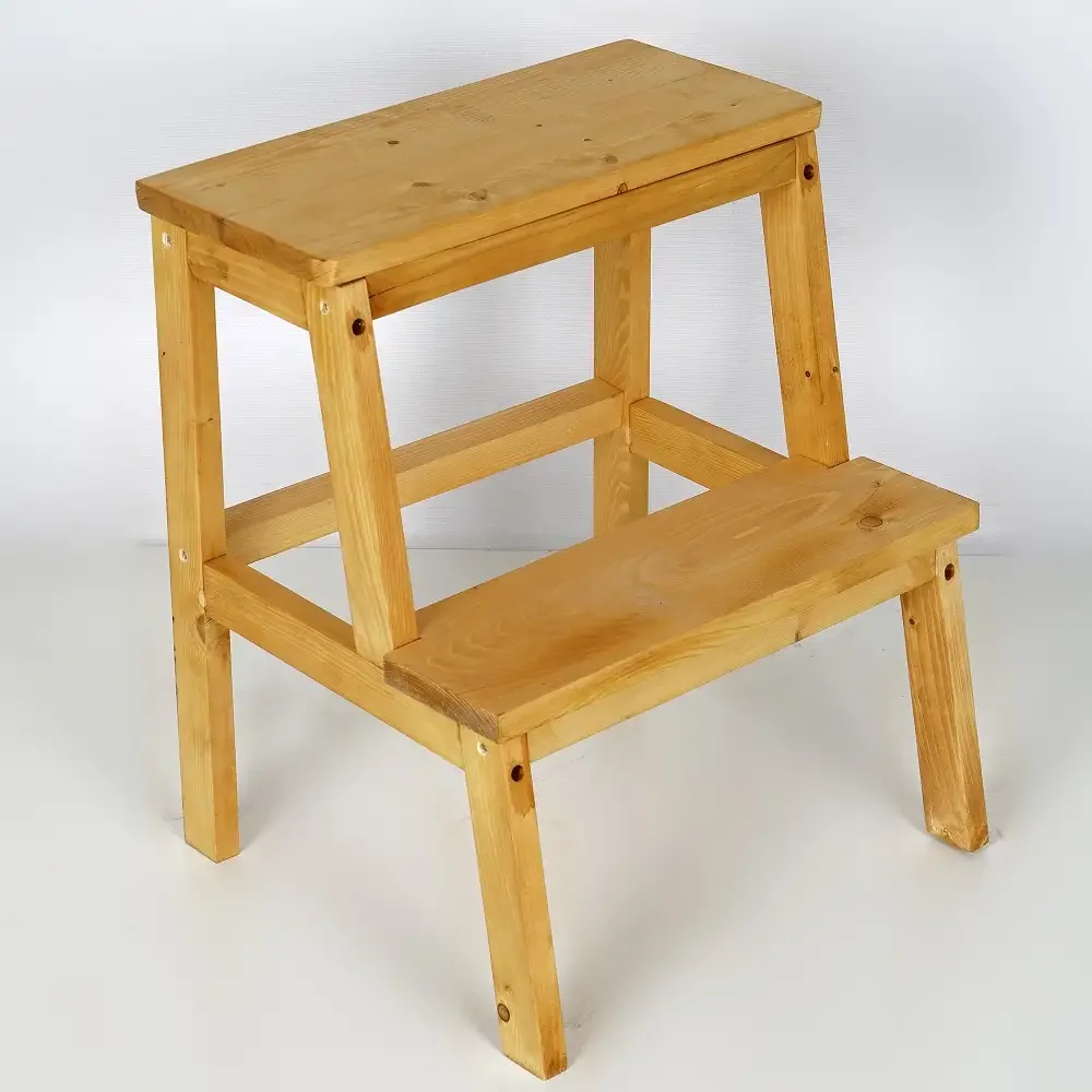 Scara cu Trepte din Lemn, Culoare Lemn Natur, 50 cm