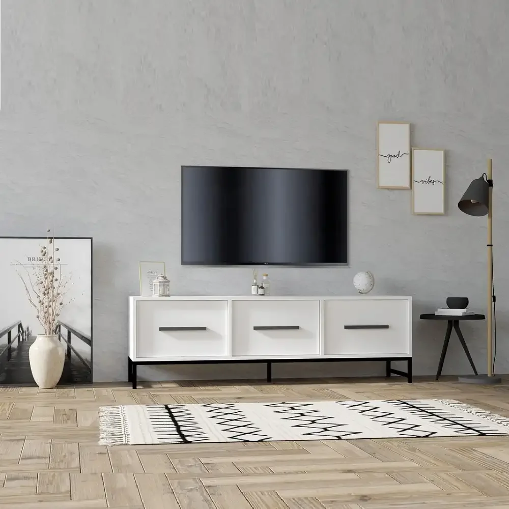 Comoda TV Melody, Living, Culoare Alb 160 cm