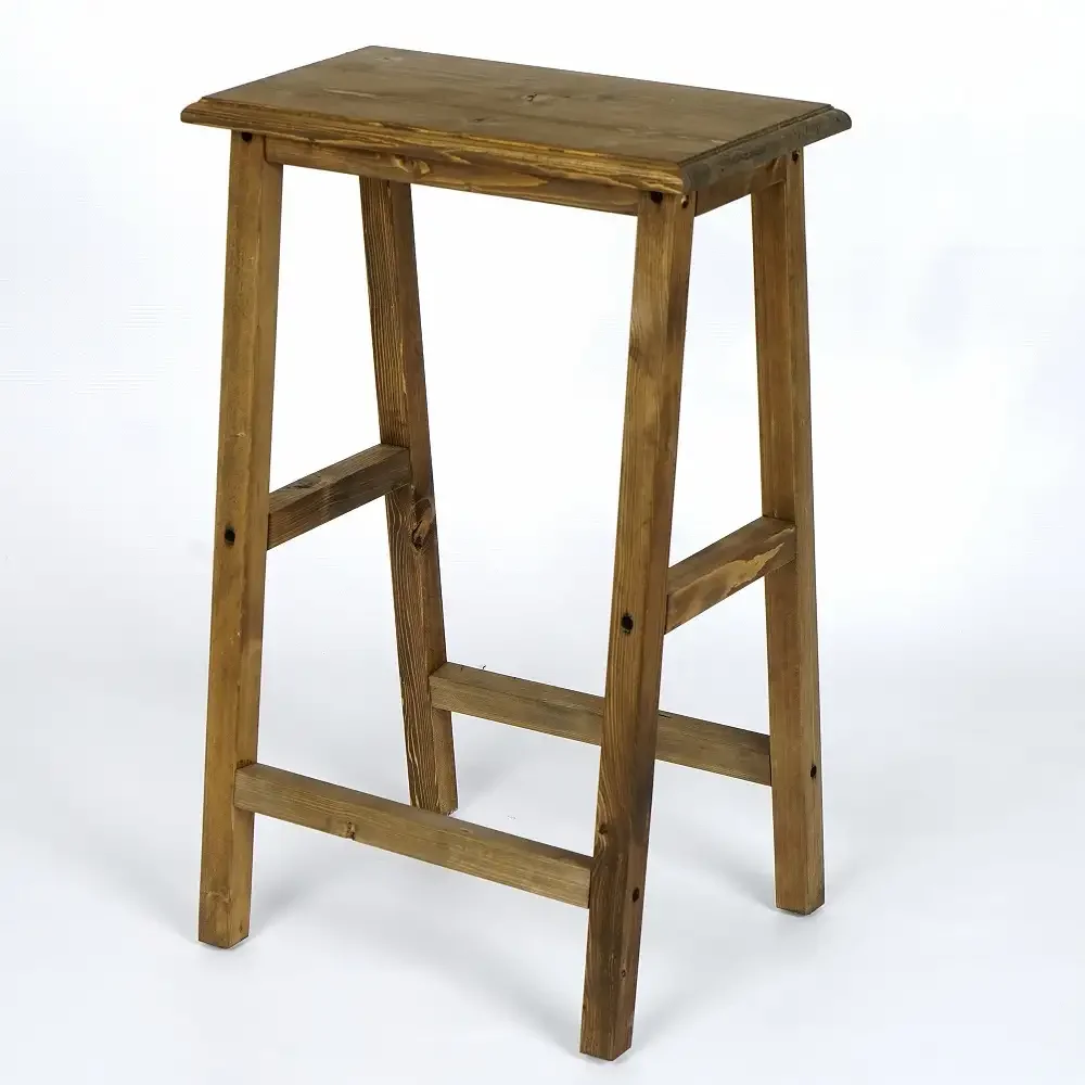 Scaun Bar, Taburet, William, din Lemn, Culoare Nuc, 70 cm