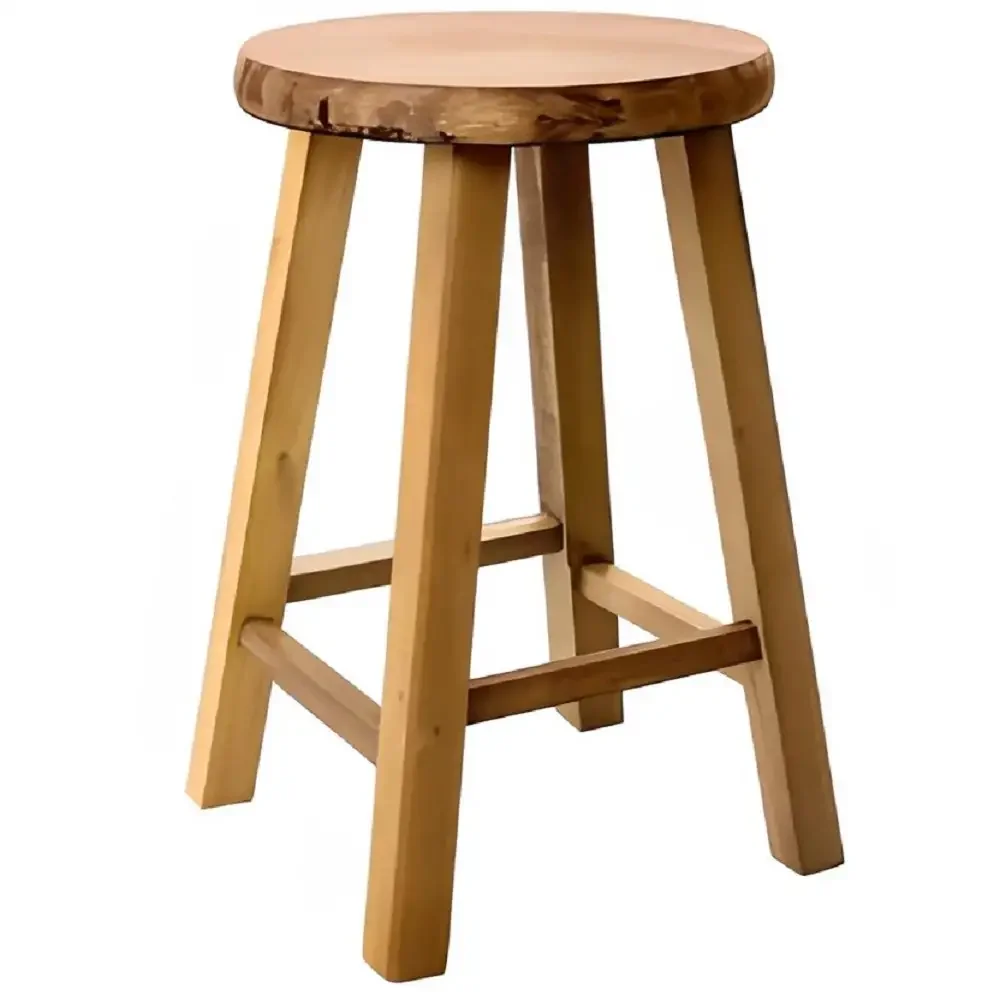 Scaun Taburet, din Lemn Culoare Nuc, 46 cm