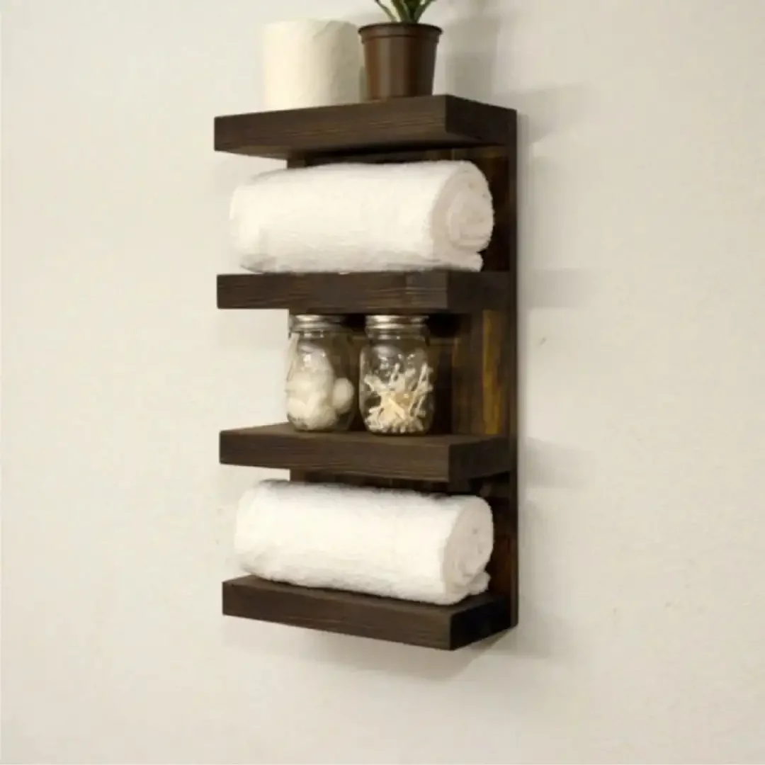 Suport Prosop Din Lemn Seria-620 Homs 65 x 12 x 20 cm, Rustic, 30099