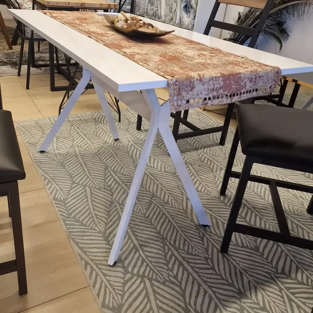 Masa Bucatarie Agatha, Alb-Negru, 120 cm