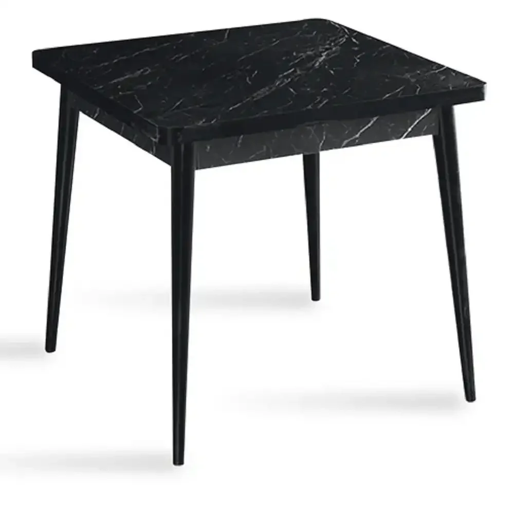 Masa Bucatarie Brigitte, Patrat, Culoare Negru, 80 cm