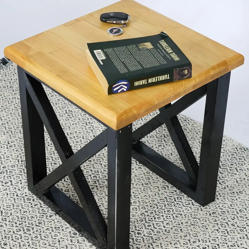 Masuta Cafea Lemn Country Homs 45 x 40 x 40, Nuc si Negru