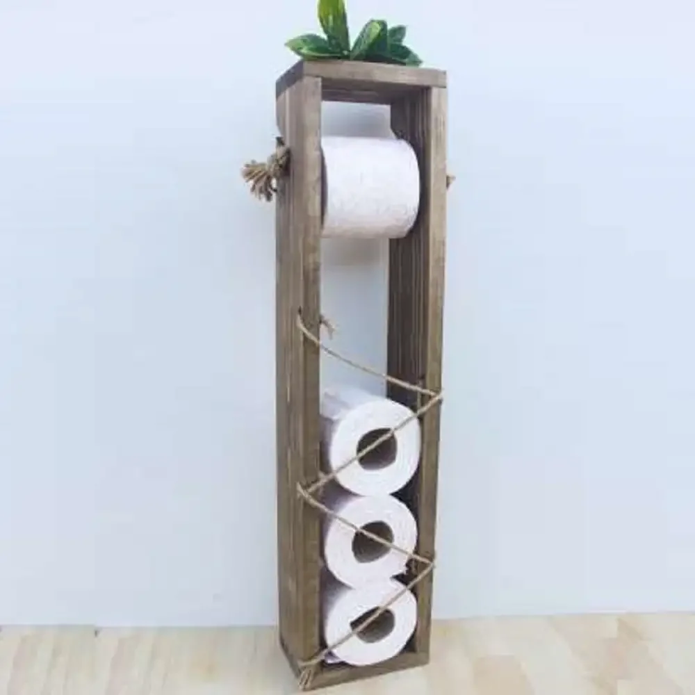 Stand Suport Toaleta, Seria Wood Homs, 55x10x10 Cm, Lemn Natur, 700015