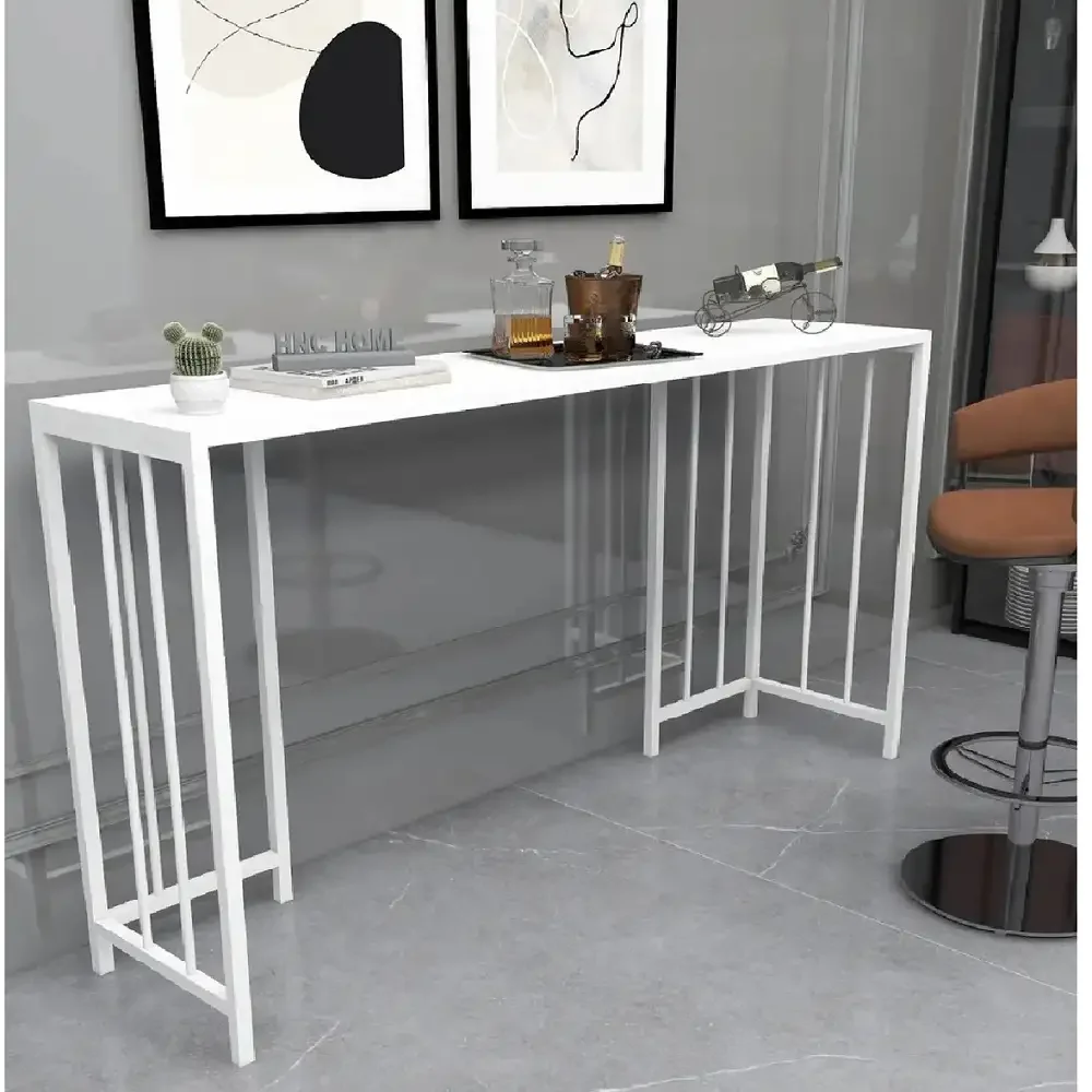 Masa Bucătărie Tip Bar, Alba, 150x90x35 cm