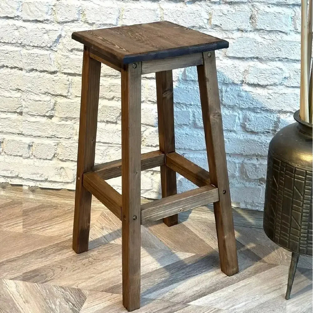 Scaun Bar Vinita din Lemn, Culaore Nuc, 67 cm