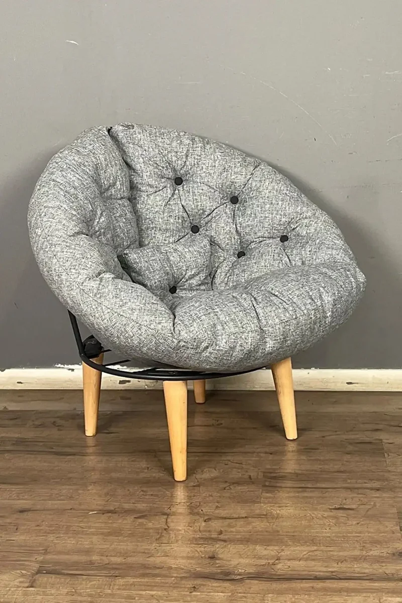 Fotoliu Tapitat Cu Stofa Si Picioare Metalice, Rotund, Homs, Seria B-120, 20042