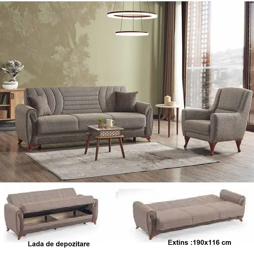 Set Canapea cu 2 Fotolii Tara Homs