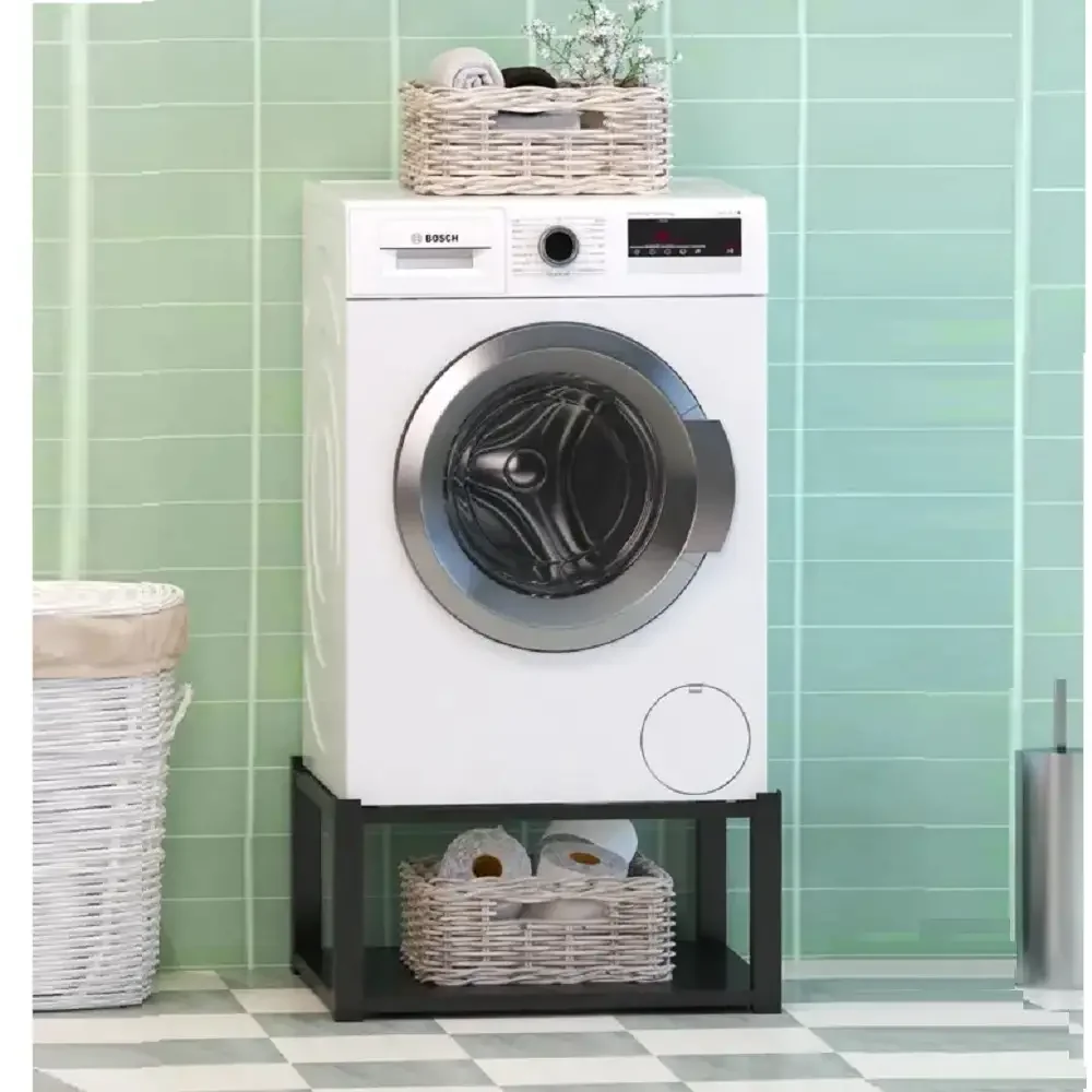 Suport Metalic Pentru Mașină De Spălat Și Uscăto, Culoare Negru