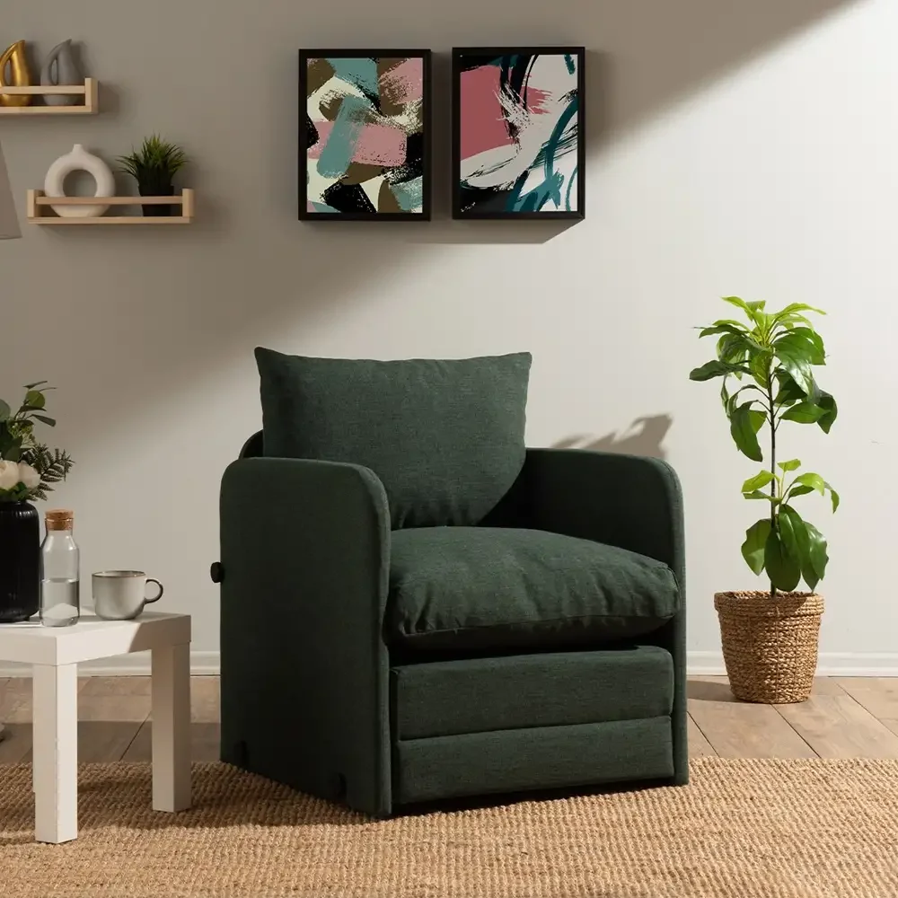 Fotoliu Extensibil Saga, Verde, 200 cm x 60 cm