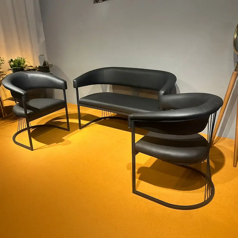 Set Canapea Si Fotolii Ekselans Homs Negru