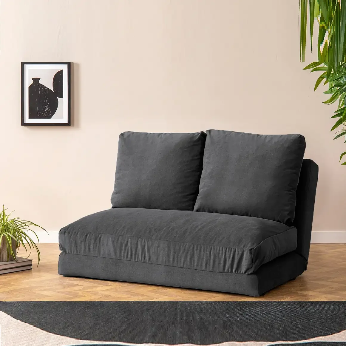 Canapea Extensibila 2 Locuri Moderna, Taida, 180X120 cm – Stofa Gri