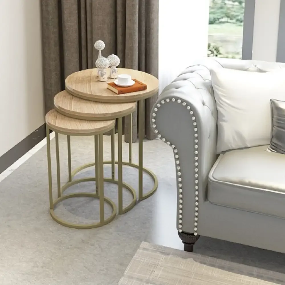 Set Masuta de Cafea, Seria 710, Homs, 3 Buc, Culoare Auriu.0034