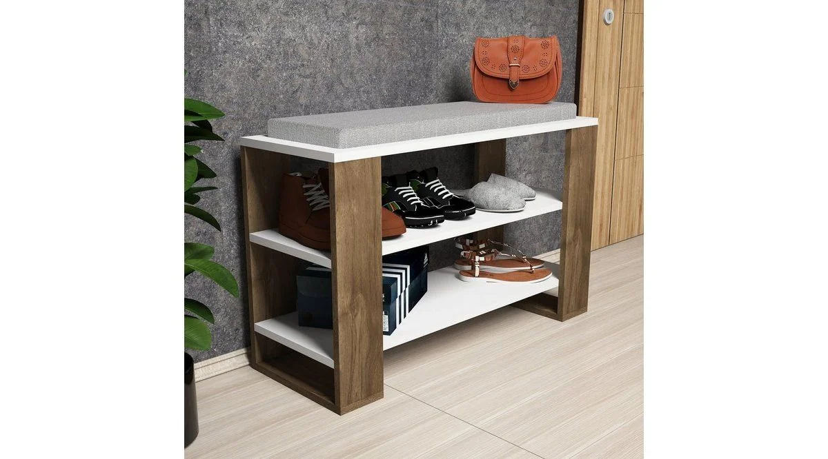 Pantofar Tip Bancuta, Dore Homs, Alb/Nuc, 90 x 55 x 33 cm, PAL 18 mm