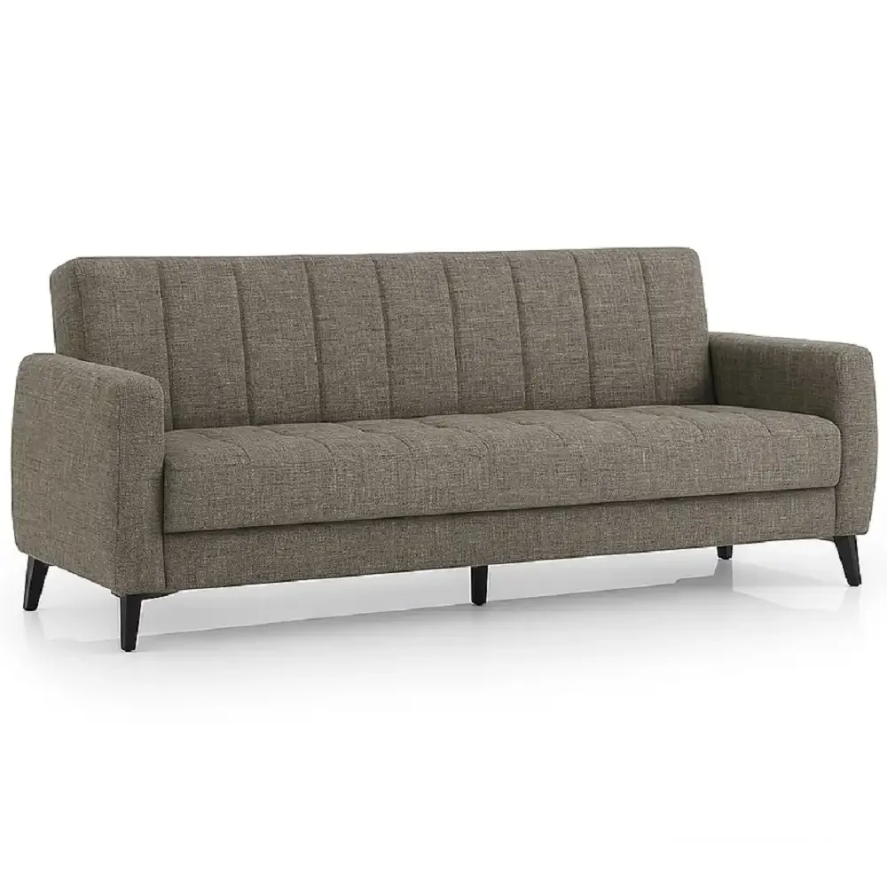 Canapea Extensibila cu Lada de Depozitare Living 215x85x90 cm – Stofă, Maro – Hilton